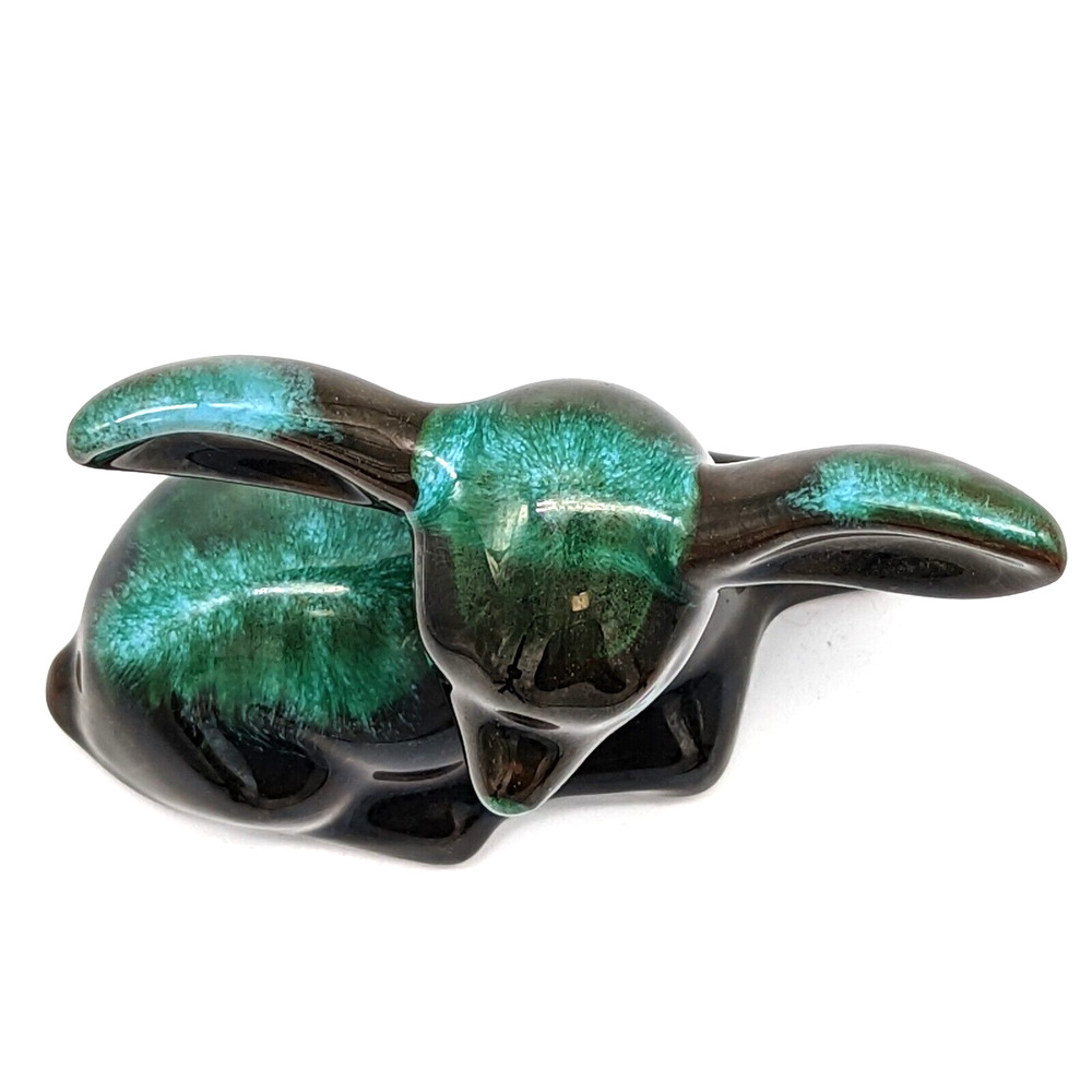 Blue Mountain Pottery Fawn Drip Glaze Blue Green Brown Redware Vintage - Picture 12 of 12